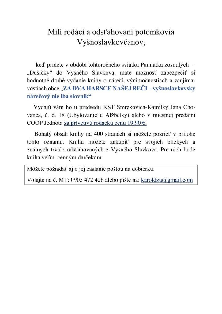 Kniha ako darček pre rodákov a&nbsp;ich potomkov