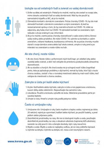 Nové odporúčania v súvislosti s COVID 19 Nové odporúčania v súvislosti s COVID 19