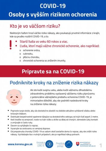 Nové odporúčania v súvislosti s COVID 19 Nové odporúčania v súvislosti s COVID 19