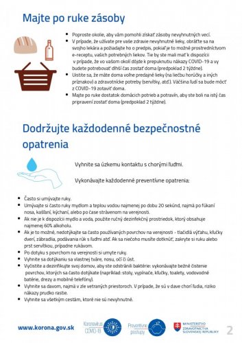 Nové odporúčania v súvislosti s COVID 19 Nové odporúčania v súvislosti s COVID 19