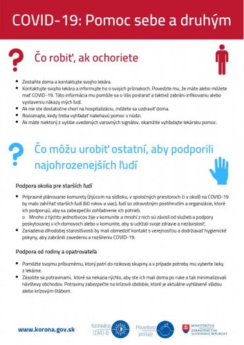 Nové odporúčania v súvislosti s COVID 19 Nové odporúčania v súvislosti s COVID 19